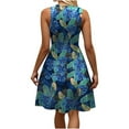 thumbnail image 7 of Crewneck V Neck for Women Summer Fall Sleeveless Short Sleeve Graphic Midi Mini Petite Knee Length Beach Brunch Hawaiian Pleated Tropical Dresses Women 2025, 7 of 7