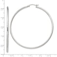 thumbnail image 2 of 925 Sterling Silver 2mm Sparkle-Cut Hoop Earrings 62x60mm Wide 2mm Thick Hoop Earring for Women, 2 of 2