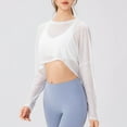 thumbnail image 3 of yillto Women Cover up Summer Protection Long Sleeve Crop Shirts Tops Beach Lightweight Coverups, 3 of 7