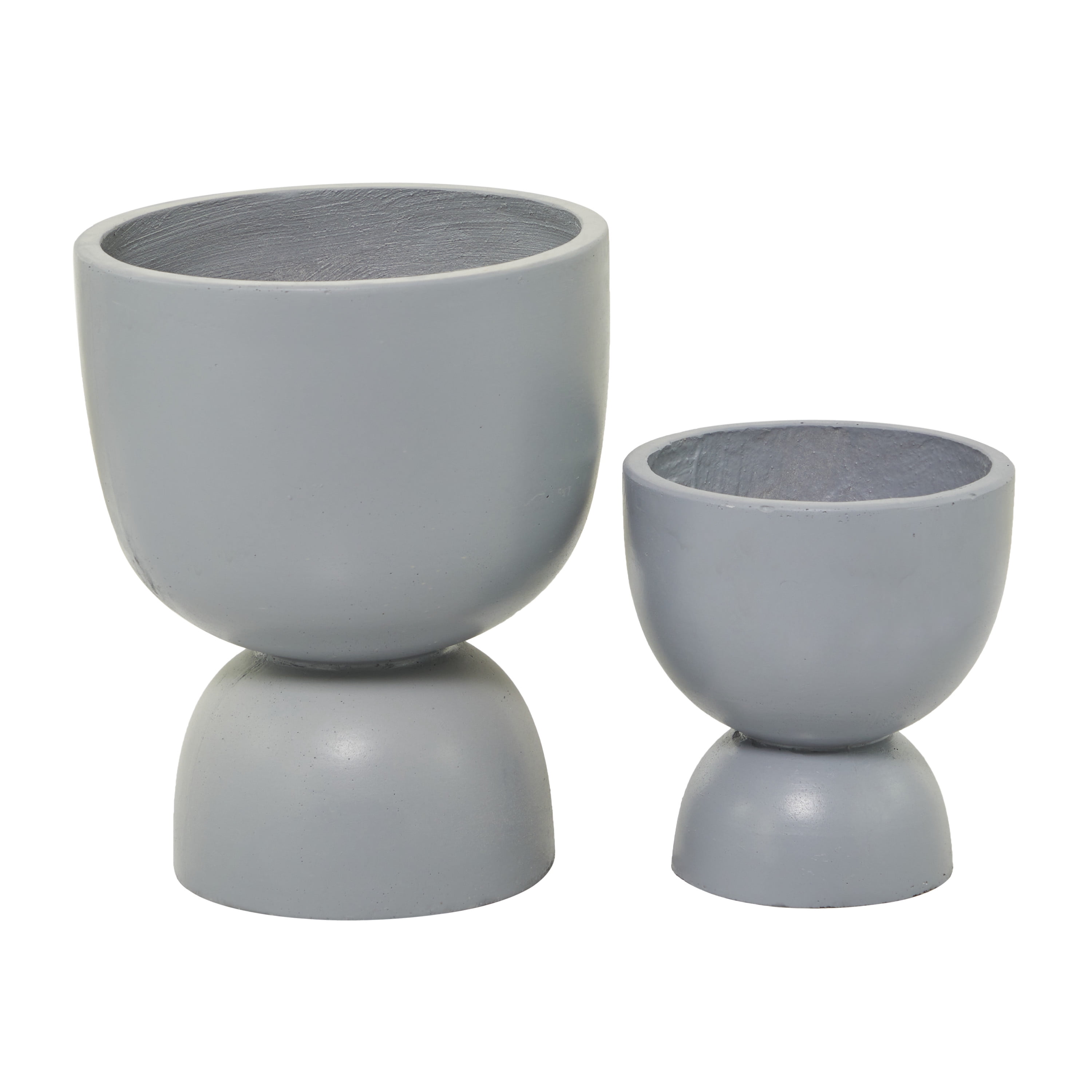 DecMode 15", 9"H Gray Magnesium Oxide Planter (2 Count)