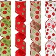 thumbnail image 3 of Christmas Ribbons Red Green Polka Dot Ribbon for DIY Crafts Bowknot New Year Gift Packaging Ribbons Xmas Tree Decoration (white,Other), 3 of 7
