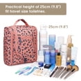 thumbnail image 5 of WANDF Hanging Toiletry Bag for Women, Multi-Compartment Cosmetic Bag with Hook, Portable Dopp Kit Organizer, Makeup Bag for Travel,Business Trip,Bathroom(Orange Leopard), 5 of 9