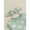 thumbnail image 5 of Bagilaanoe 3PCS Toddler Baby Girl Boy Pants Set Daisy Print Long Sleeve Sweatshirt Tops + Sweatpants 6M 9M 12M 18M 24M 3T Kids Casual Sweatsuits, 5 of 9