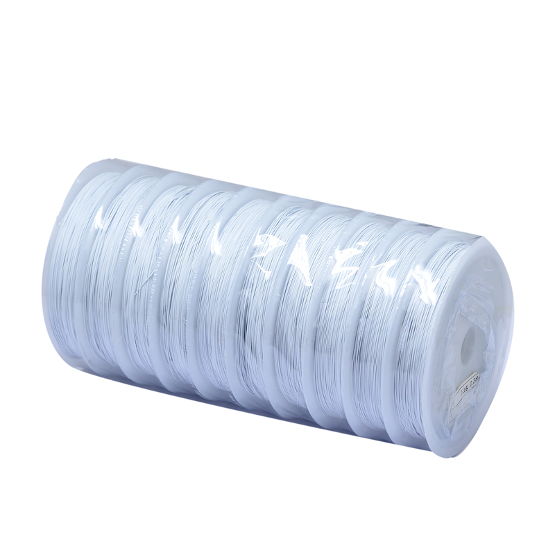 Tail Wire Nylon-coated Stainless Steel White 25 Gauge(0.45mm) about 131.23 Feet(40m)/Roll