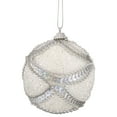 thumbnail image 3 of Northlight 3ct White and Silver Holographic Shatterproof Christmas Ball Ornaments 3" (75mm), 3 of 4