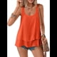 thumbnail image 1 of Camiseta Sin Mangas Holgada con para Mujer, Cuello Redondo, Sin Mangas, Blusas Informales para Vacaciones, Naranja y Rojo L, 1 of 9