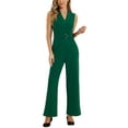 thumbnail image 1 of INSPIRAR CHIC Mono Corto Sin Mangas con Solapa para Oficina con Cinturón en Verde Oscuro Talla M, 1 of 6