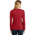 thumbnail image 3 of Port & Company ®  Ladies Long Sleeve Fan Favorite V-Neck Tee. Lpc450vls L Team Cardinal, 3 of 4