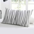 thumbnail image 5 of Black Throw Pillow Cover 20 x 30 Inch Decorative Pillow Cover Abstract Lines Gradient Minimalist Modern Texture Lumbar Pillowcase Seasonal Rectangle Cushion Case for Couch Sofa Bed Living Room, 5 of 7