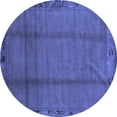 thumbnail image 1 of Ahgly Company Machine Washable Indoor Round Abstract Blue Modern Area Rugs, 6' Round, 1 of 4