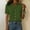 Green, variant on ClodeEU Women's Collared Short Sleeve Button Down Blouse,Casual Solid Color Slim Fit Work Shirt Black,Women's Plus L