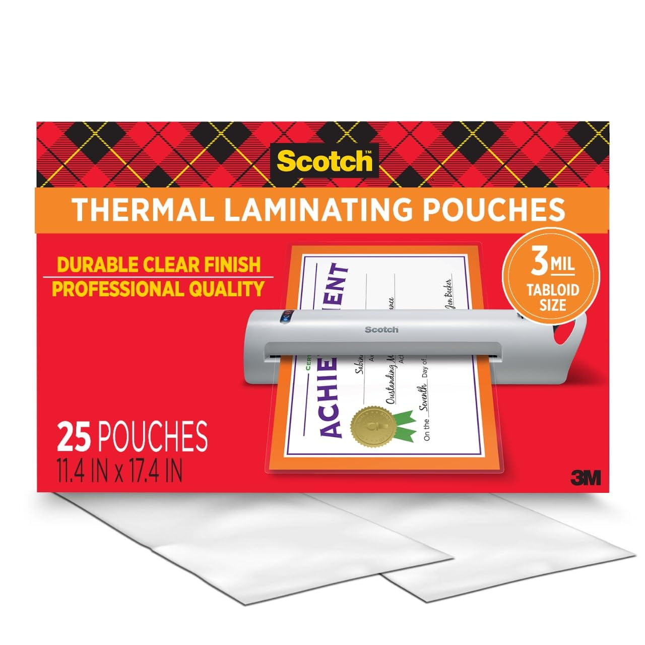 Scotch Premium Thermal Laminating Pouch Sheets 20 Pack, 4