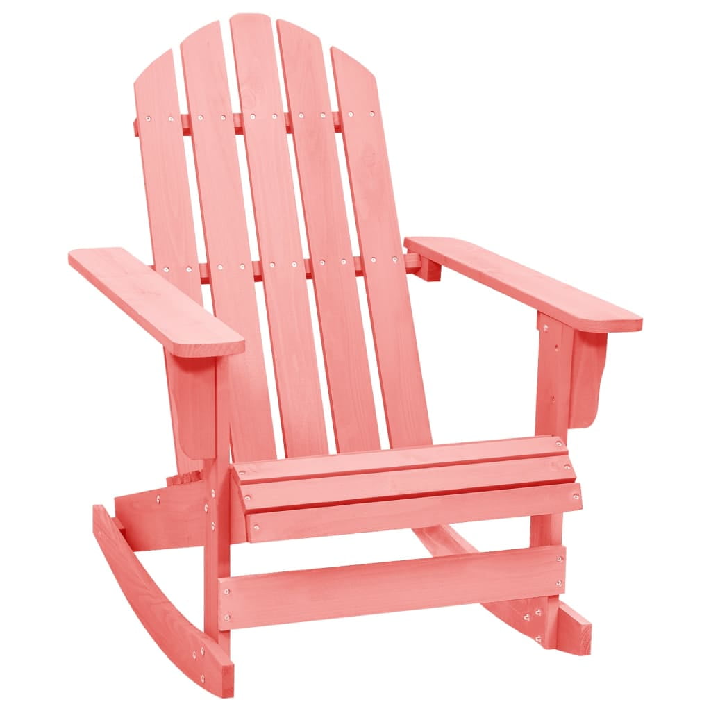 vidaXL Solid Fir Wood Patio Rocking Adirondack Chair Seating Multi Colors