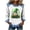 White#crewneck sweatshirt, variant on Womens Denim Shirt Shamrock Clover Waffle Pullover Tops Crewneck Long Sleeve T Shirts Camisas De Mezclilla Para Mujer Green M