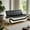 D, variant on Loveseat Sofa, Small Faux Leather Sofa Couch Sleeper Couch for Living Room, Bedroom, Apartment, Black & White