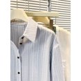 thumbnail image 6 of Women Regular‑Fit Striped Collared Long‑Sleeve Button‑Up Shirt, Casual Daily Blouse, 6 of 11