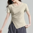 thumbnail image 2 of Women's Short Sleeve Workout Tops Ruched T-Shirts with Side Slit, Breathable Athletic Exercise Tee Shirts, 2 of 4