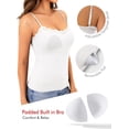 thumbnail image 3 of Wrongduck Women's Double Lined Lace Tank Top Sleeveless Fitted Cami Adjustable Strap Layering Fashion Top, 3 of 7