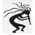 thumbnail image 3 of Ambesonne Kokopelli Shower Curtain, Monochrome Tribal Figure, 69"Wx84"L, Dark Taupe and White, 3 of 3