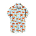 thumbnail image 2 of Aueoeo Funny Shirts for Men Novelty Graphic Hawaiian Shirts Short Sleeve Button Up Shirts Summer Holiday Beach Shirt Mens Big & Tall Shirts 2X 3X 4X Summer Savings Orange, 2 of 5