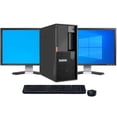 thumbnail image 1 of Restored Windows 11 Pro Computer Tower Lenovo P330 | Hexa-Core i7-8700 CPU | 8GB RAM | 128GB SSD | Dual 22" LCD's | Home or Office PC (Refurbished), 1 of 5