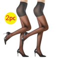 thumbnail image 2 of LIaqionyy 2 Pack Women's Opaque Tights Thin High Waisted Sheer Pantyhose Light Breathable Stockings Multipack, 2 of 5