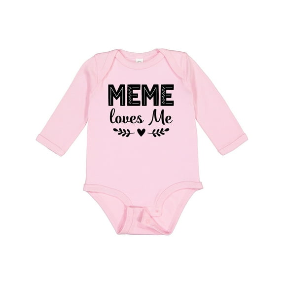 Inktastic Meme Loves Me Baby Clothes Girls Long Sleeve Baby Bodysuit