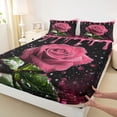 thumbnail image 3 of Homewish Pink Rose Bed Sheets,Romantic Flower King Sheets,Chic Butterfly Sheet Set For Girls Kids,Breathable Home Decor,4 Pieces, 3 of 7