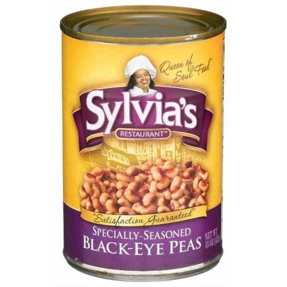 Pack of 12 Sylvia's Seasoned Black-Eyed Peas 15 oz