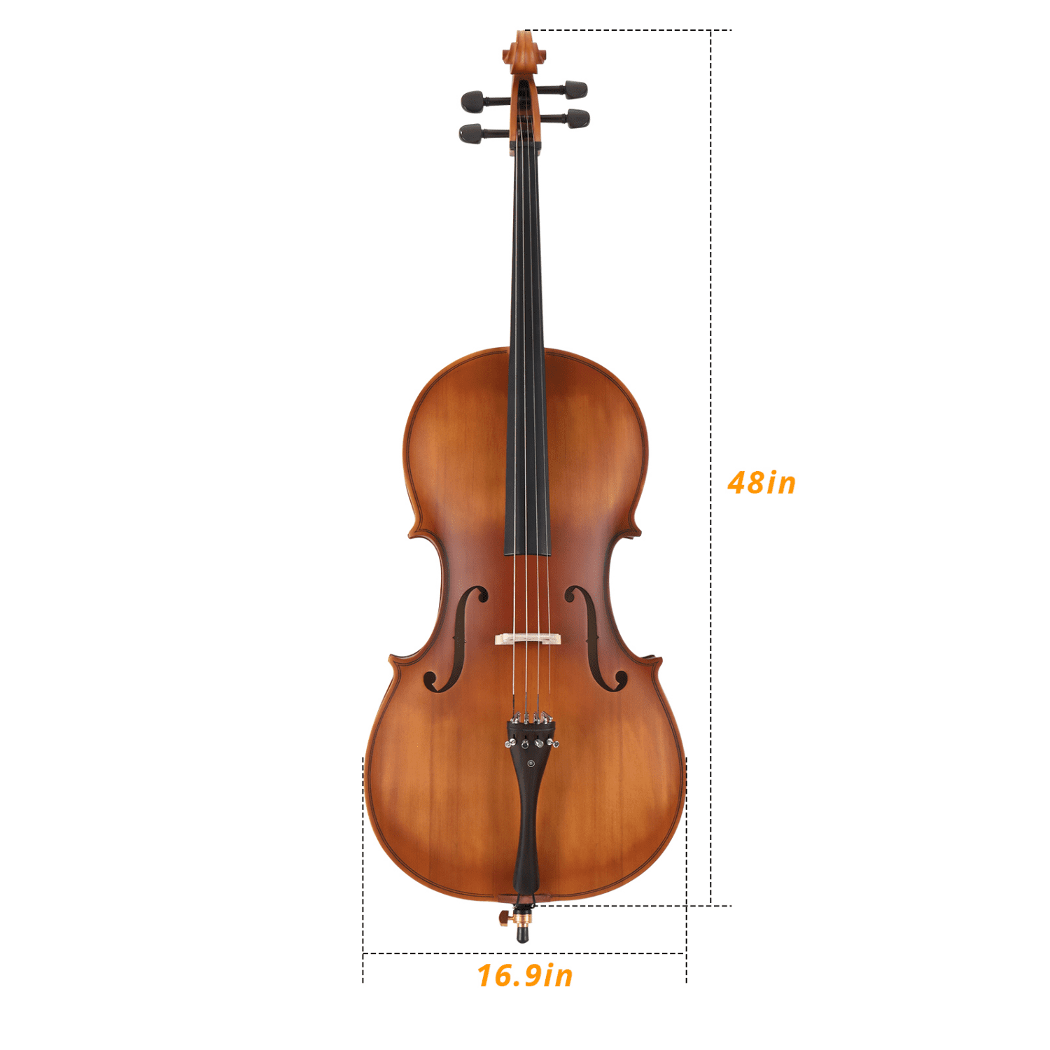 Hassch 4/4 Cello with Bag, Full Size Acoustic Cello with Bow, Strings, Rosin, Bridge, Matte Natural Color