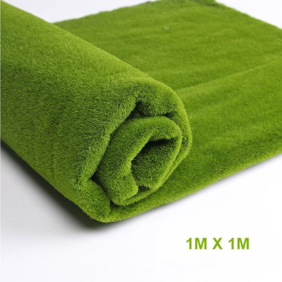 Luolandi 100cm Artificial Grass Rug Fake Moss Lawn Garden Landscape Turf Roll Festival Wedding Garden Patio Decoration Mat Carpet 1#