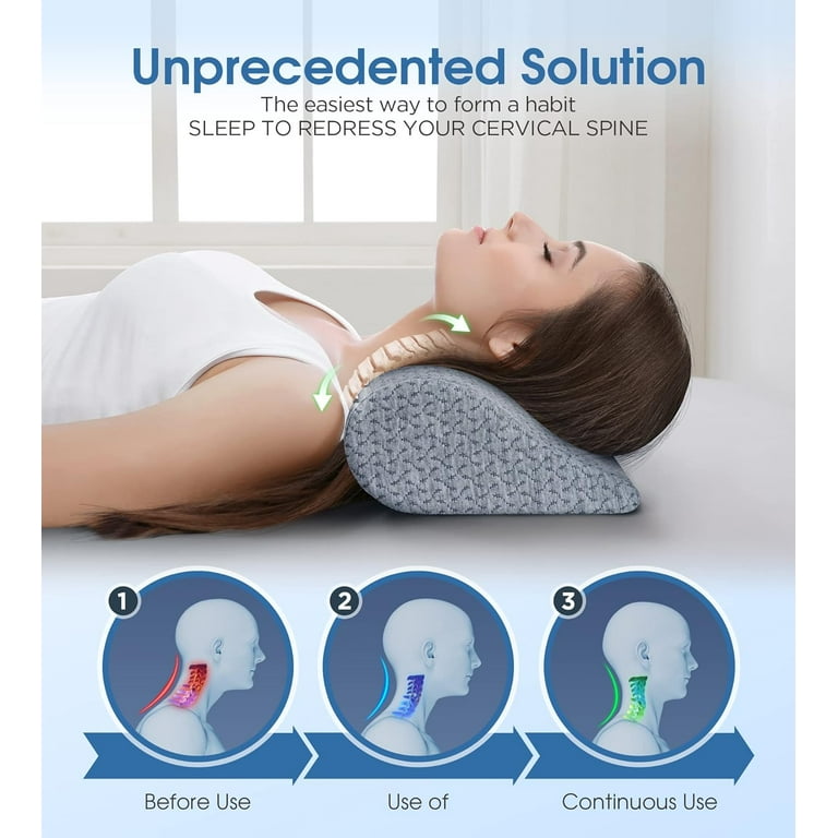 Cervical Neck Pillows for Pain Relief Sleeping High Density Memory Foam Pillow Neck for Bolster Support and Shoulder Relaxer Decompression Devices Orthopedic Roll Pillow for Bed Office Walmart