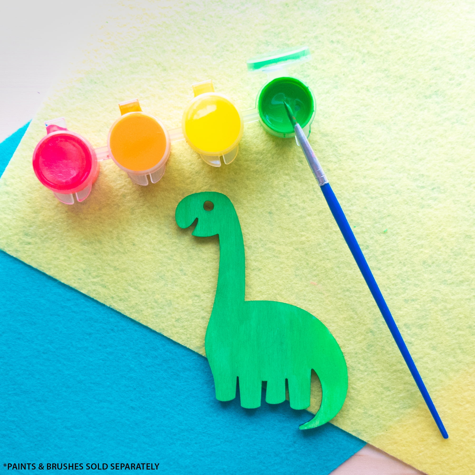 Hello Hobby Wood Stegosaurus Dinosaur Shape, Ready-to-Decorate Die-Cut Shape, 3" x 0.145" x 4"