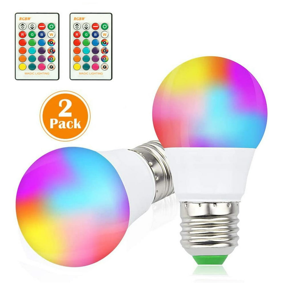 2pcs RGB RGBW LED Bulbs Magic Color Changing Lighting Decor Light + IR ...