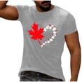 thumbnail image 2 of Vmvidoty Men Casual Round Neck Printing Pullover Fitness Sports Shorts Sleeves T Shirt Blouse Independence Day Gray 3XL, 2 of 7