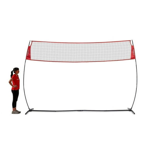 PowerNet Volleyball Warm Up Net, Portable Volleyball Net for Backyard Games & Training, Indoor Outdoor Volleyball Practice Equipment, Foldable One Piece Quick Setup Frame Volleyball Training Net