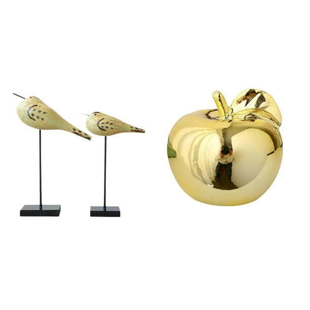 Figuras De Cerámica Modernas De Pájaros Y Frutas De Madera, Esculturas Para Escritorios, Dormitorios, Entradas, Porches Interiores, Restaurantes Y Oficinas, Colección De Adornos Delicados.