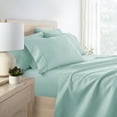 thumbnail image 3 of King, Aqua Solid Microfiber 6 Piece Bed Sheet Set, by Noble Linens, 3 of 11