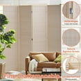 thumbnail image 3 of NiamVelo 4 Panel Room Dividers Folding Privacy Screen, Freestanding Screen Partitions Portable Room Seperating Divider for Office, Natural, 3 of 10