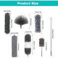 thumbnail image 2 of Plumero de Limpieza 7 en 1, Sacudidor de Polvo Lavable, Plumero de microfibra retráctil, reutilizable y extraíble, para limpiar ventiladores de techo, techos altos, muebles y coches (Gris-7 piezas), 2 of 4