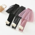 thumbnail image 2 of Zwiiyzr Little Girls Winter Warm Fleece Lined Footless Leggings Pants with Lace Ruffle Tutu Skirt Elastic Cotton Pants 2-9T Pink, 2 of 2