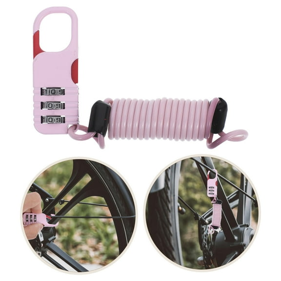 UNOMOR Small Bike Lock with Design Steel Pink Anti-theft 1Pack