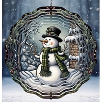 Snowman 10-Inch Wind Spinner, Outdoor Garden Winter Décor