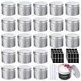 thumbnail image 2 of 60 Pcs Aluminum Cans, 4 oz Tin Container Metal Tin Can with Lid,  Small Refillable Can with Sticker & Marker for Lotion Bars Balm Salves Spices Tea Leaves Beads DIY Candle Making, 2 of 7