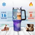 thumbnail image 4 of Purple Geometric Star 40oz Stainless Steel Vacuum Insulated Tumbler with Lid and Straw Gifts for Mom Friend Sister Grandma, 4 of 7