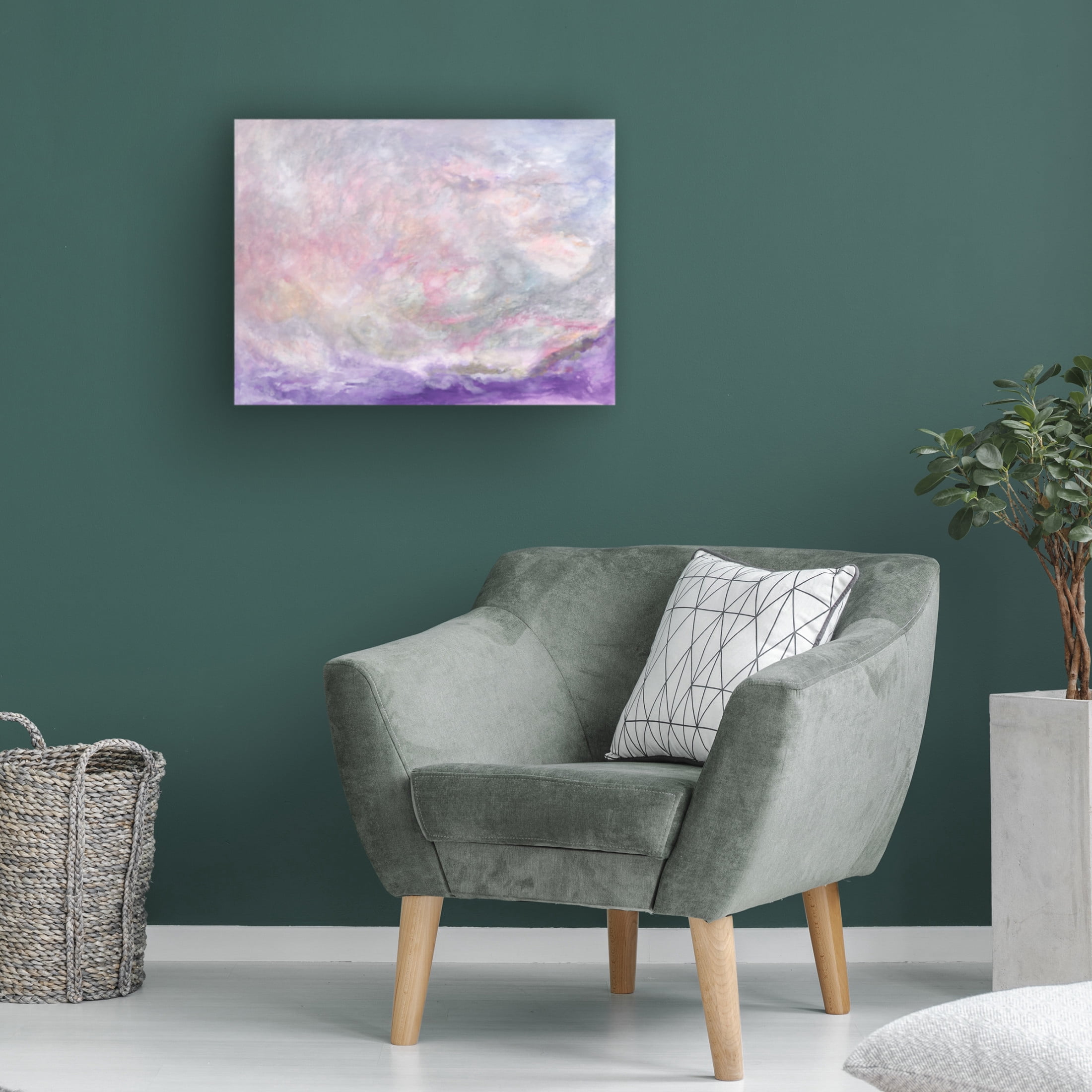 Canvas Wall Art - Ellen Kossoff 'Clouds And Violet Sea' Wall Art for Living Room, Bedroom, or Office Décor by Trademark Fine Art - 32 x 24 Inches