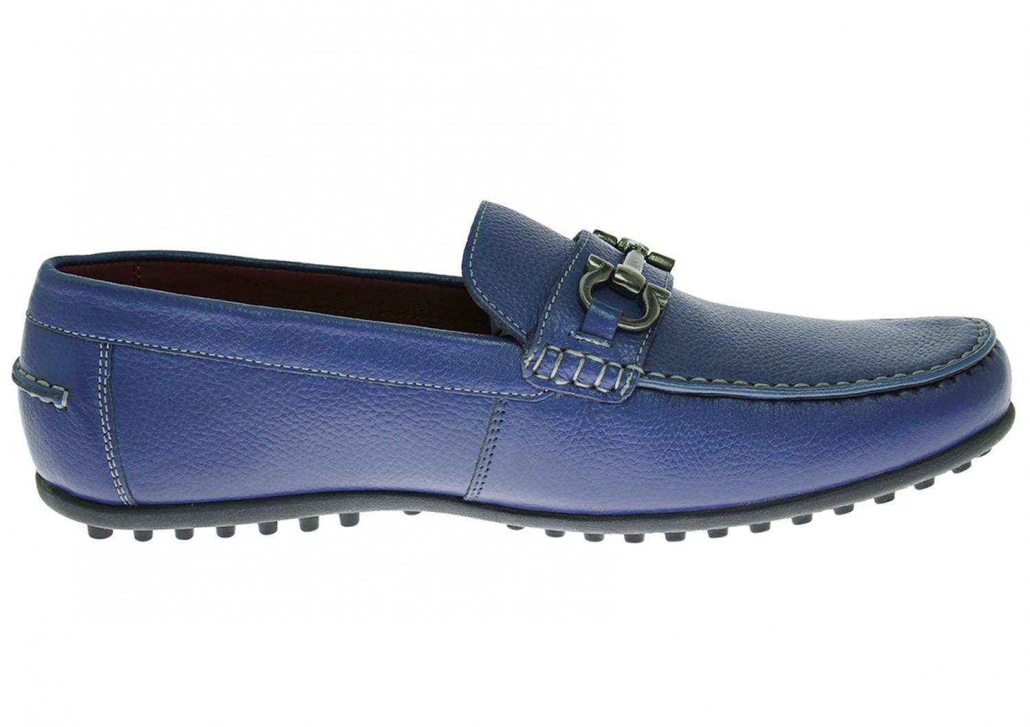 Luciano Natazzi Natazzi Mens Leather Shoe Kenzo Slip-On Driving Moccasin Loafer Blue, Men's, Size: One Size