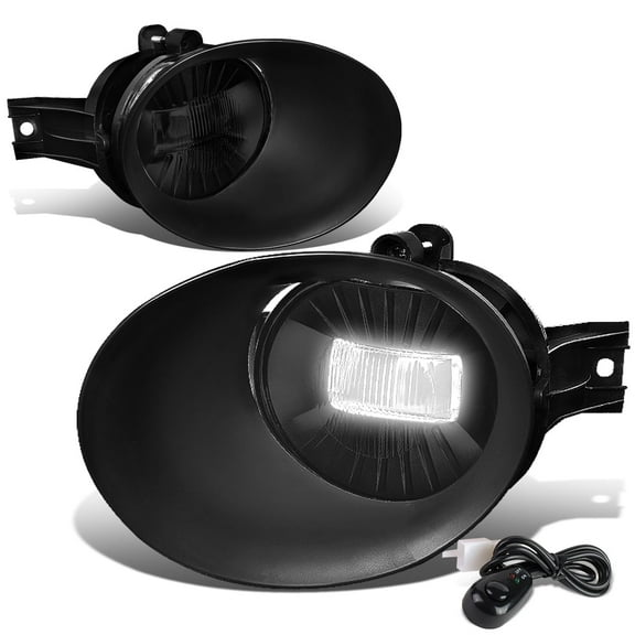 DNA Motoring For 02-08 Dodge Ram 1500 2500 3500 LED Steel Bumper Smoked Fog Light w/ Bezel Wiring Harness Switch