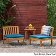 thumbnail image 4 of Noble House Chaise de Club en Bois d'Acacia d'Extérieur en Sarcelle Foncée (Lot de 2), 4 of 14