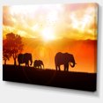 thumbnail image 2 of Elephants Walking At Sunset - African Canvas Art Print, 2 of 3